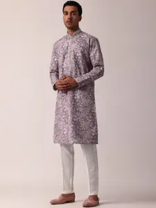 KALKI Fashion Ethnic Motifs Embroidered Regular Thread Work Kurta with Trousers