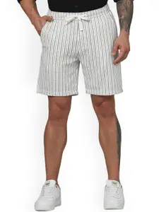 Celio Men Striped Mid Rise Regular Shorts