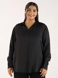 Big Hello - The Plus Life   Spread Collar Long Sleeves Casual Shirt