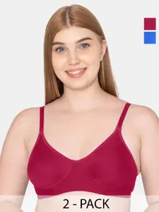 Tweens Pack of 2 Non Padded Cotton T-shirt Bra - Full Coverage