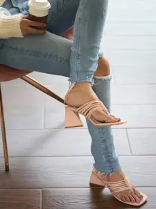 CAI Women Multi Strapped Pink Heels