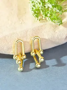 ToniQ Gold-Plated Geometric Drop Earrings