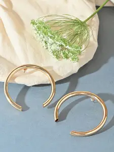 ToniQ Gold-Plated Crescent Shaped Drop Earrings