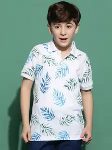 Lil Lil Tomatoes Boys Tropical Printed Polo Collar T-shirt