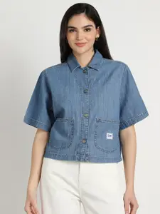 Lee Relaxed Boxy Fit Denim Weave Cotton Casual Shirt