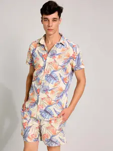 PURPLEMANGO THE FRUIT OF FASHION Printed Slim-Fit Pure Cotton Shirt & Shorts Co-Ords