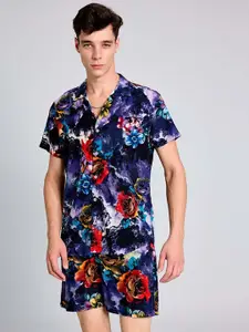 PURPLEMANGO THE FRUIT OF FASHION Printed Pure Cotton Slim Fit Shirt & Shorts Co-Ords