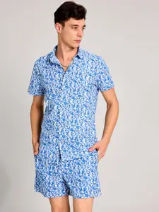 PURPLEMANGO THE FRUIT OF FASHION Printed Pure Cotton Slim Fit Shirt & Shorts Co-Ords