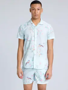 PURPLEMANGO THE FRUIT OF FASHION Printed Pure Cotton Slim Fit Shirt & Shorts Co-Ords