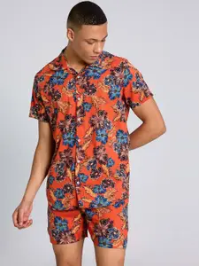 PURPLEMANGO THE FRUIT OF FASHION Printed Pure Cotton Slim Fit  Shirt & Shorts Co-Ords