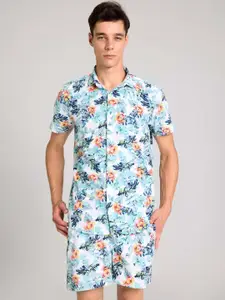 PURPLEMANGO THE FRUIT OF FASHION Printed Pure Cotton Slim Fit Shirt & Shorts Co-Ords