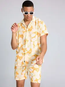 PURPLEMANGO THE FRUIT OF FASHION Printed Pure Cotton Slim Fit Shirt & Shorts