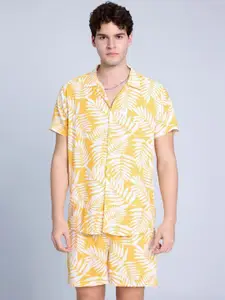 PURPLEMANGO THE FRUIT OF FASHION Printed Pure Cotton Slim Fit Shirt & Shorts Co-Ords