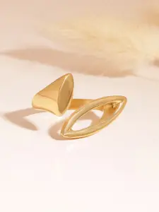 Rubans Voguish 18KT Gold-Plated Leaf Open Finger Ring