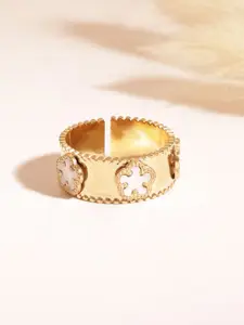 Rubans Voguish 18 KT Gold-Plated Ajustable Finger Ring