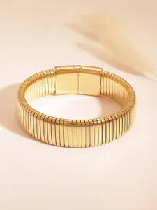 Rubans Voguish Women 18KT Gold Plated Stainless Steel Waterproof Bangle Style Bracelet