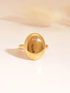 Rubans Voguish 18KT Gold-Plated Oval-Shaped Finger Ring