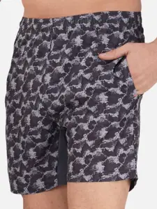 NEVER LOSE Men Abstract Printed Shorts