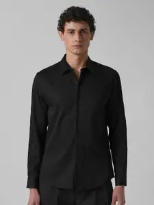 Banana Club Classic Slim Fit Spread Collar Satin Formal Shirt