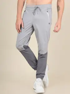Technosport SS'24 Men Colourblocked Slim Fit Rapid Dry Antimicrobial Trackpants