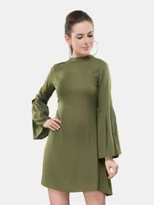 V&M High Neck Bell Sleeve A-Line Mini Party Dress