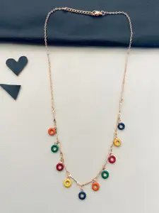 ABDESIGNS Rose Gold-Plated Beaded Brass Necklace