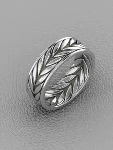 Vitra Jewellery Men Rhodium-Plated Finger Ring