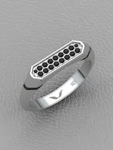 Vitra Jewellery Men 925 Sterling Silver Rhodium-plated Finger Ring