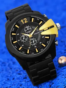 Franktime Men Stainless Steel Bracelet Style Straps Analogue Watch FT-0008 G