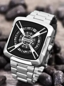 Franktime Men Stainless Steel Bracelet Style Straps Analogue Watch FT-0023 BLK
