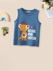 INCLUD Boys Graphic Printed Sleeveless Cotton T-shirt