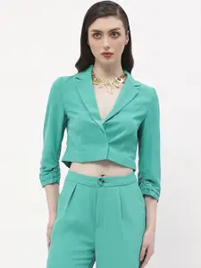 Madame Cotton Single Breasted Crop Casual Blazers