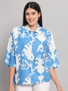 HANDICRAFT PALACE Comfort Floral Opaque Printed Cotton Oversized Casual Shirt
