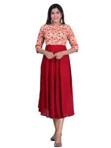 BAESD Floral Printed Fit and Flare Dress