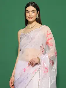 Saree mall Floral Printed Organza Saree
