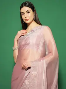 Saree mall Beads and Stones Organza Sarees