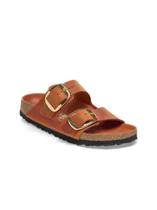 Birkenstock Arizona Narrow Width Buckles Leather Open Toe Flats