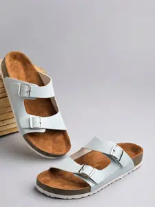 MOZAFIA Women Open Toe Flats with Buckles