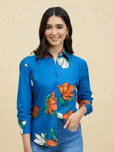 20Dresses Blue Floral Printed Casual Shirt