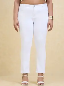 20Dresses Women Plus Size White Slim Fit High-Rise Clean Look Stretchable Jeans