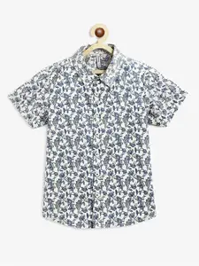 Campana Boys Floral Opaque Printed Cotton Casual Shirt