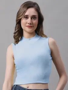 FBAR Turtle Neck Cotton Fitted Crop Top