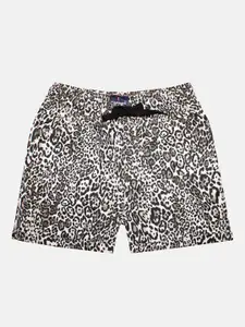 KiddoPanti Girls Abstract Printed Shorts