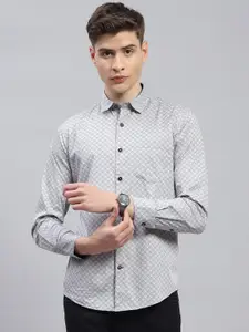 Monte Carlo Classic Slim Fit Opaque Micro Checked Cotton Casual Shirt