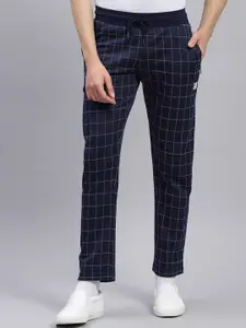 Monte Carlo Plus Size Men Checked Mid-Rise Track Pants