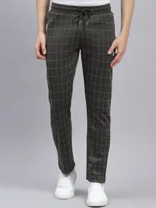 Monte Carlo Plus Size Men Checked Mid-Rise Track Pants
