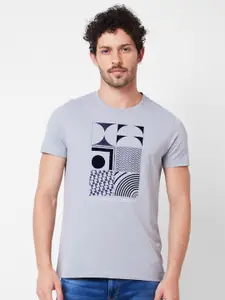 SPYKAR Graphic Printed Cotton Slim Fit T-shirt