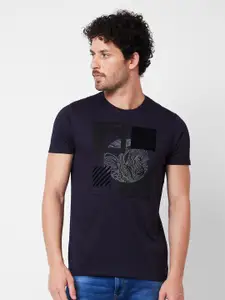 SPYKAR Graphic Printed Cotton Slim Fit T-shirt