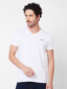 SPYKAR V-Neck Cotton Slim Fit T-shirt