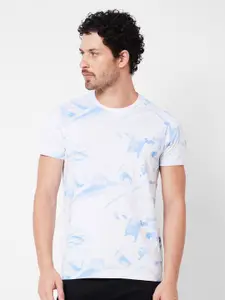 SPYKAR Abstract Printed Cotton Slim Fit T-shirt